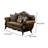 Sena Loveseat, Faux Leather, Rolled Arms, Cherry Brown Solid Wood, 74 Inch