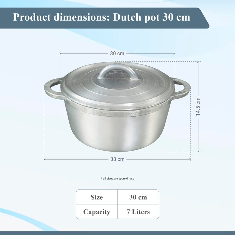Buckingham Dutch Pot Aluminium Casserole with Lid, 7 litres