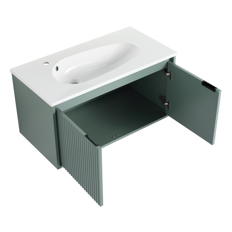35.8'' Single Bathroom Vanity with Resin Top