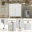 Meuble-lavabo de salle de bain avec lavabo en céramique, tablette réglable-110535108