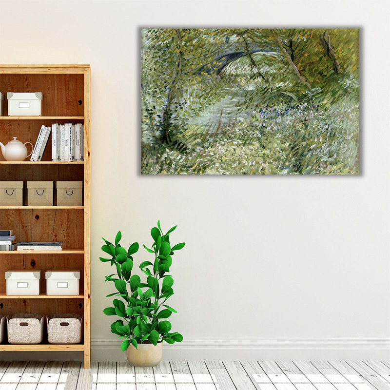 River River in Springtime, 1887 - reproduction d'art sur toile, H 20 po x l 30 po