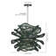 Luminaire suspendu 1 lumière rotin fleur verte-146633682