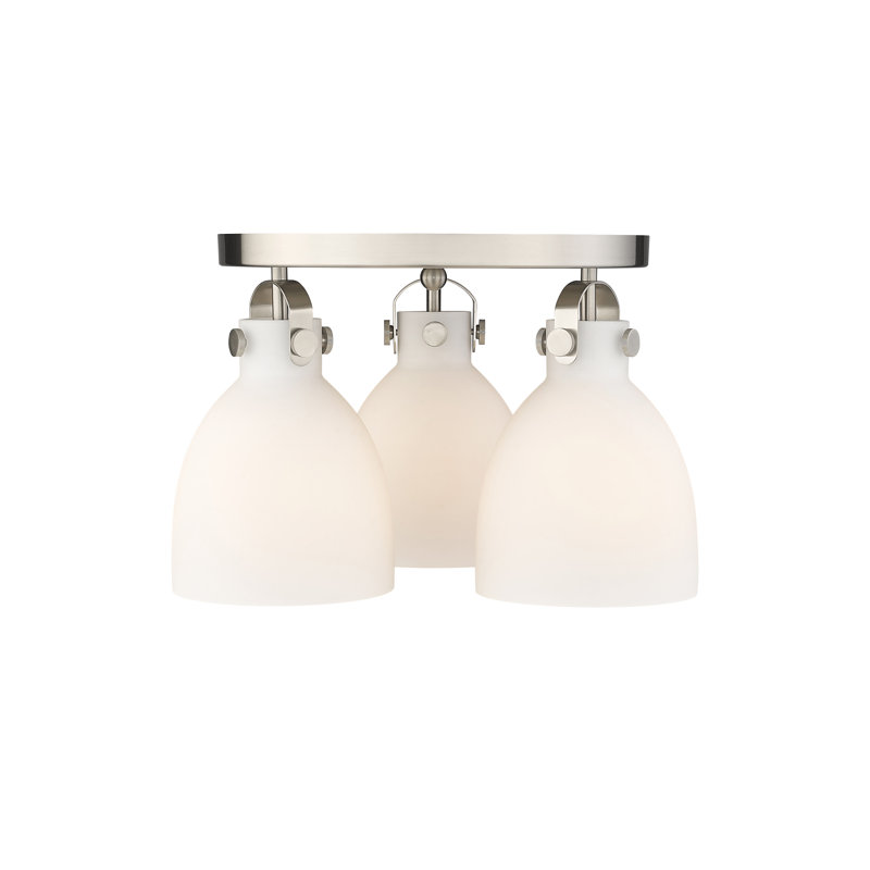 Smeltertown Glass Flush Mount, Matte White, Satin Nickel