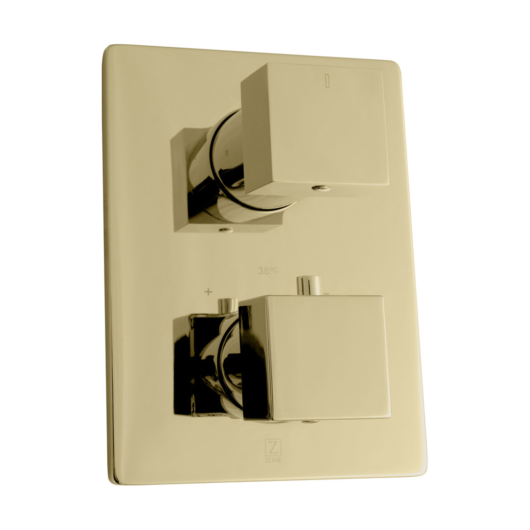 ZLINE Autograph Edition Crystal Bay Thermostatic Shower System with Body Jets in Polished Gold ZLINE