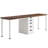 Nordic-Style Walnut Office Desk With White Metal Legs And Drawer Suitable For Home Office & Storage Needs