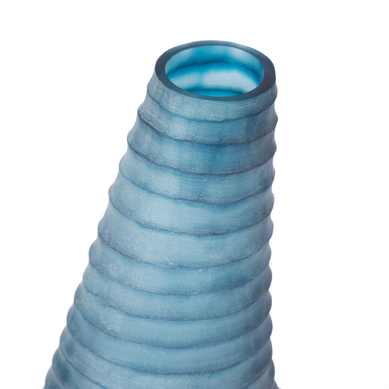 Amahle Handcrafted Table Vase, 21" H x 11" W x 11" D, Aegean Blue