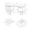 Bureau d'ordinateur 60 pouces avec tiroirs de rangement