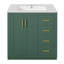Ensemble de meuble-lavabo 30 po avec lavabo en céramique, armoire de rangement en bois massif, ensemble de meuble-lavabo autoportant avec 3 tiroirs et portes à fermeture douce-117021173
