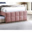 Full Size Pink Bed With Trundle And Upholstered Grid Pattern Headboard For Contemporary Bedroom Furniture Setup Ideas In Decorating Tips