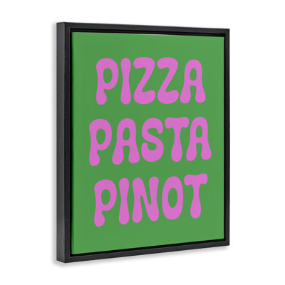 «Pizza Pasta Pinot», art mural sur toile flottante par House of Lulu