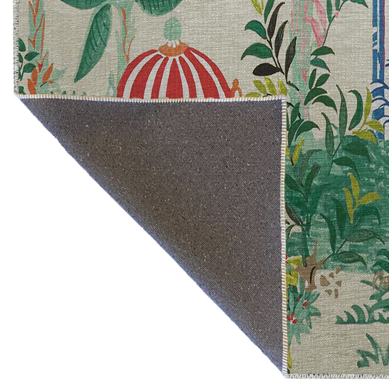 Tapis décoratif multicolore à motif tropical, Rectangle 3 pi 3 po x 6 pi 7 po