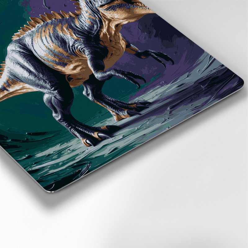 Dinosaure, art mural en métal bleu Dracorex, H 32 po x l 32 po