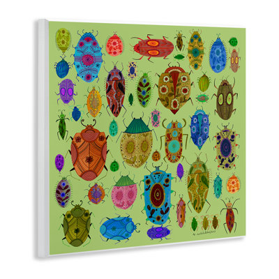 Plaque murale insectes et insectes fleuris, design par Kay Widdowson