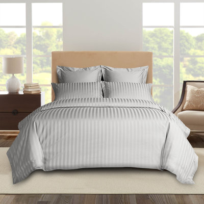 Florane Microfibre 250 TC Reversible Modern & Contemporary Stripe Duvet Cover Set with Pillow