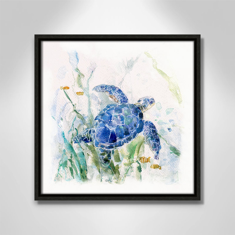 Collection Turtle Cove Turtle Cove I par Sally Swatland, Cadre espresso, H 13,5 po x l 13,5 po x P 2 po