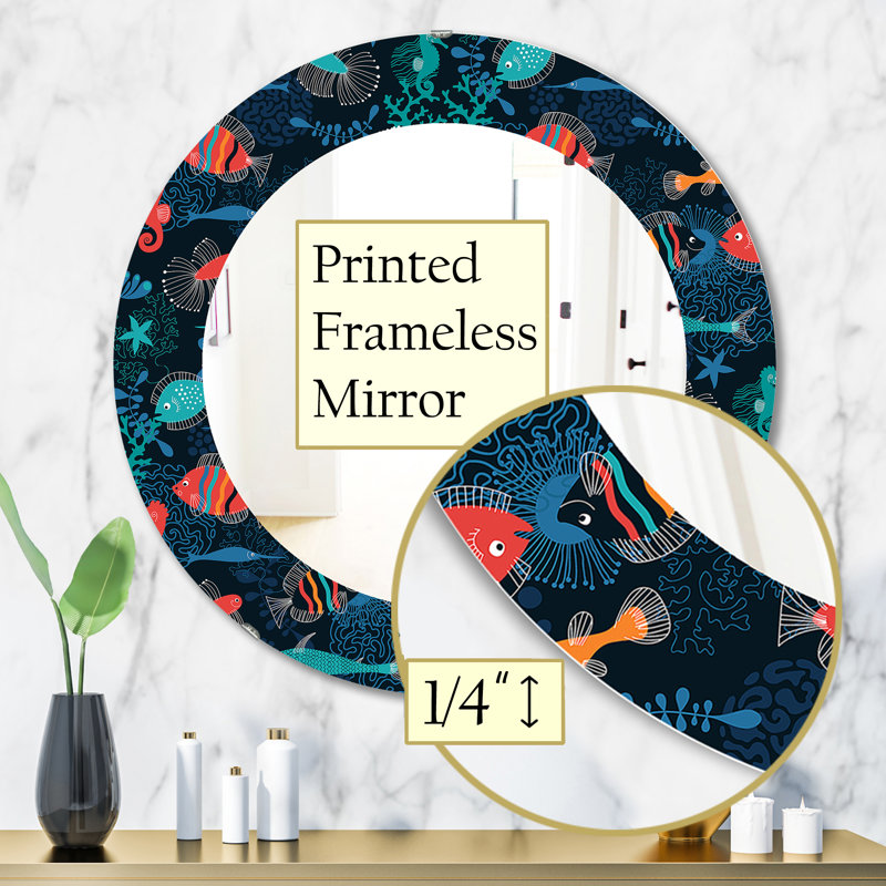 Miroir de salle de bain traditionnel Costal Creatures 2, H 31,5 po x l po