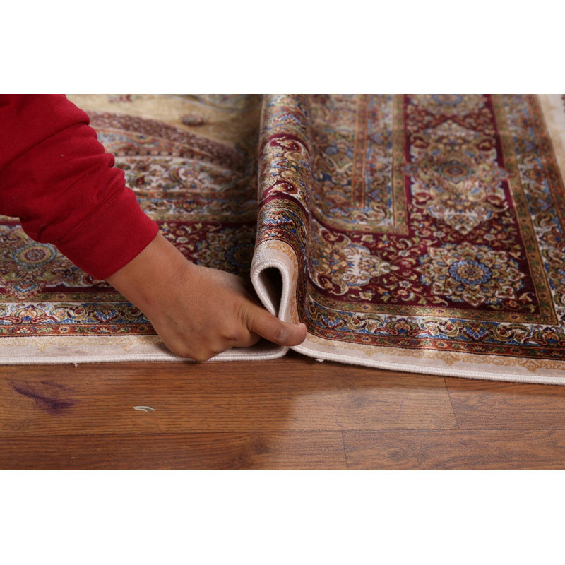 Tapis traditionnel turc en soie à motif floral traditionnel 6 x 10