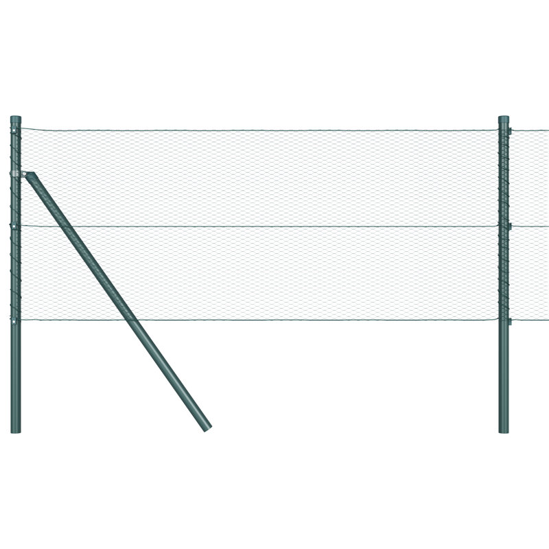 Hexagon Fence Green Steel, 60cm H x 1000cm W