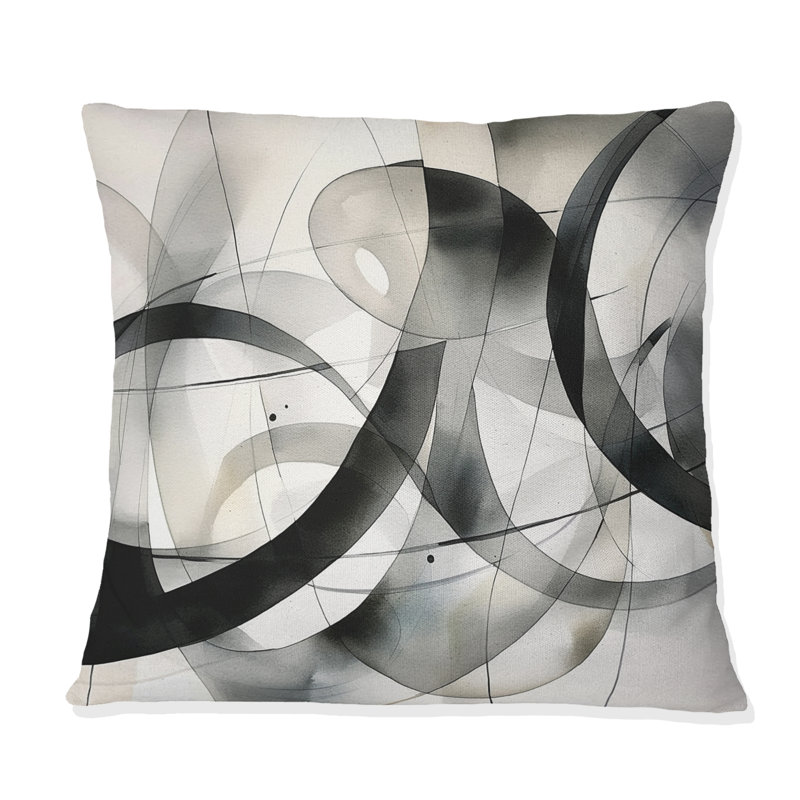 Abstract Neutral XV - Coussin décoratif à imprimé géométrique abstrait