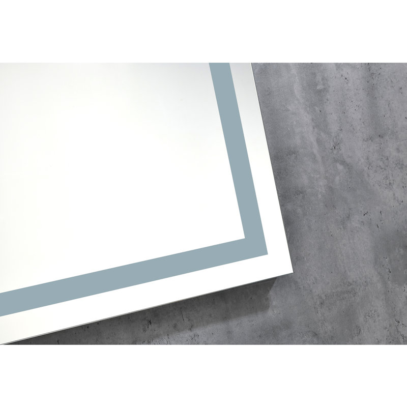 Miroir de salle de bain mural 26X38 - Lumen élevé, brouillard, luminosité réglable, imperméable, aluminium, blanc