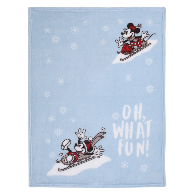 Couverture pour bébé super douce NoJo Disney Minnie Mouse Oh, What Fun- Snowflakes Photo Op