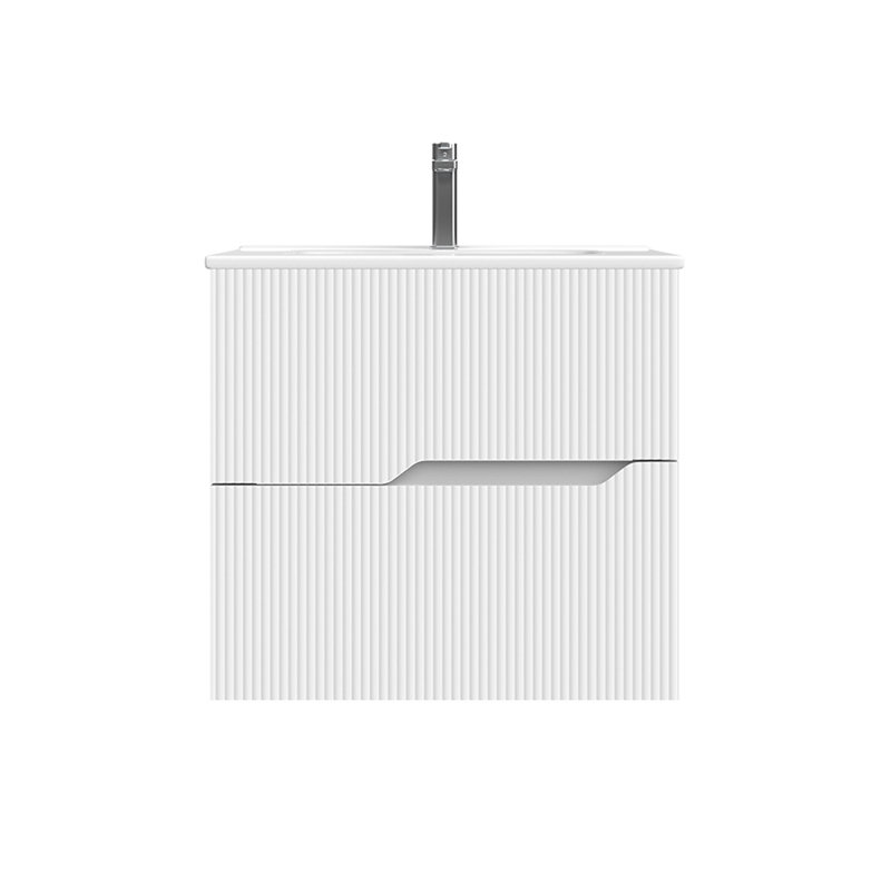Meuble-lavabo mural blanc mat Tulipa C60, Blanc mat, 24"