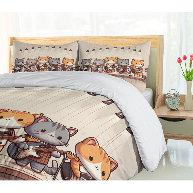 Cat Duvet Cover, California King Duvet Cover + 2 Standard Shams