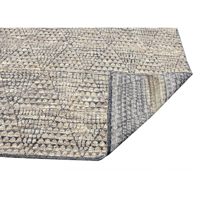 Geometric Area Rug in Natural/Charcoal, Rectangle 9' x 12'