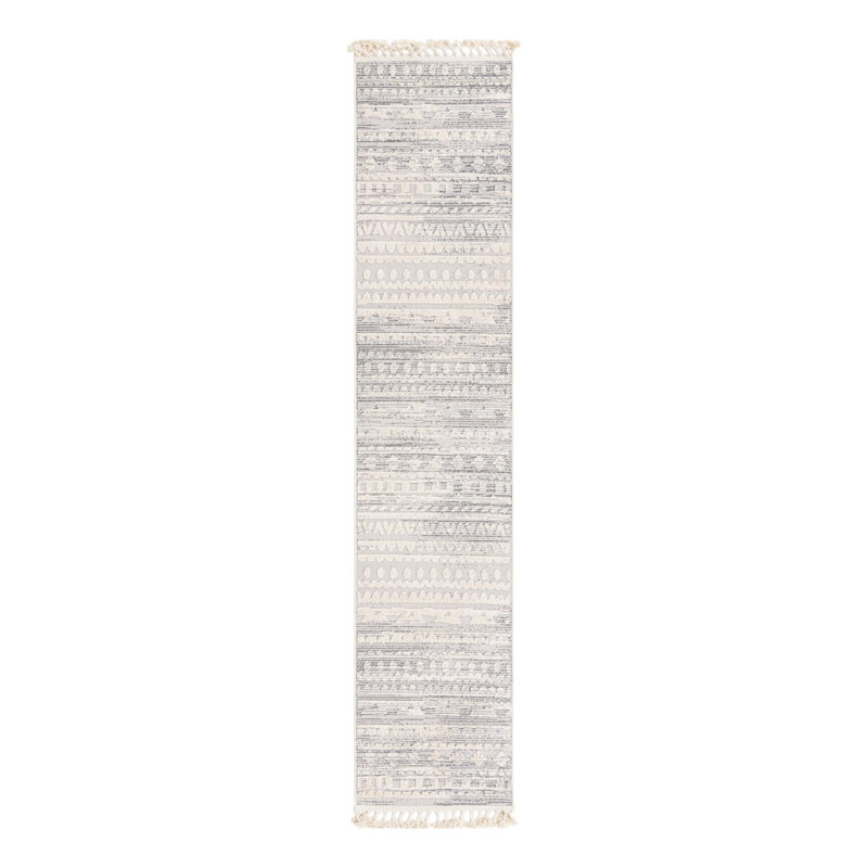 Tapis crème / gris Groton, Tapis de couloir 2 pi 7 po x 12 pi