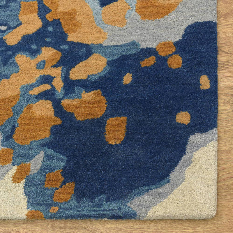 Glenisle Hand Tufted Wool Eco-Friendly Area Rugs - Rectangle, Multicolor, Abstract Modern Design, High Pile Thick Handmade Anti Skid Area Rugs for Living Room, Bed Room
