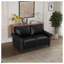 Ensemble de canapé modulaire en cuir PU noir avec rangement, mobilier de salon 5 places avec structure en bois massif et métal