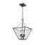 Luminaire suspendu lanterne 4 lumières avec verre transparent