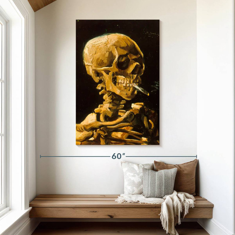 Kelan Skull With Cigarette 1885, 48" H x 32" W