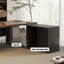 Bureau de direction rectangulaire en bois massif brun clair + acrylique-1597461226-1597461204