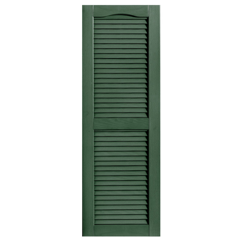 Paire de volets à persiennes cathédrale personnalisés ouverts, H 67 po x l 16 po x P 1 po, Vert