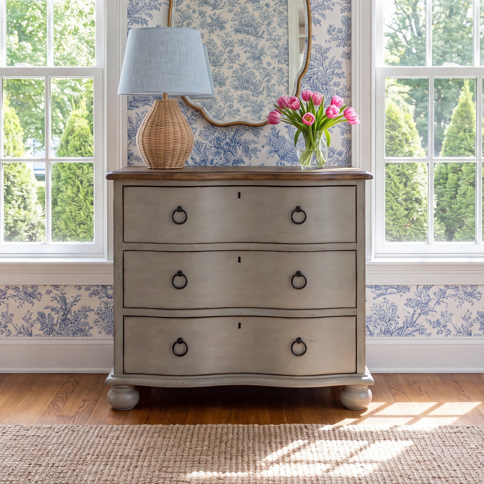 Country Living 3-Drawer Accent Chest, Brown/Light Gray