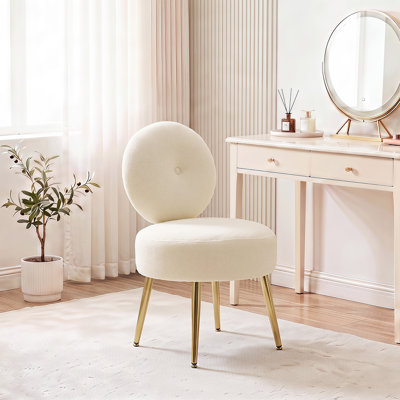Noehly Upholstered Velvet Accent Stool Vanity Chair