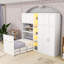 Lit simple escamotable en bois avec tablettes-130836189