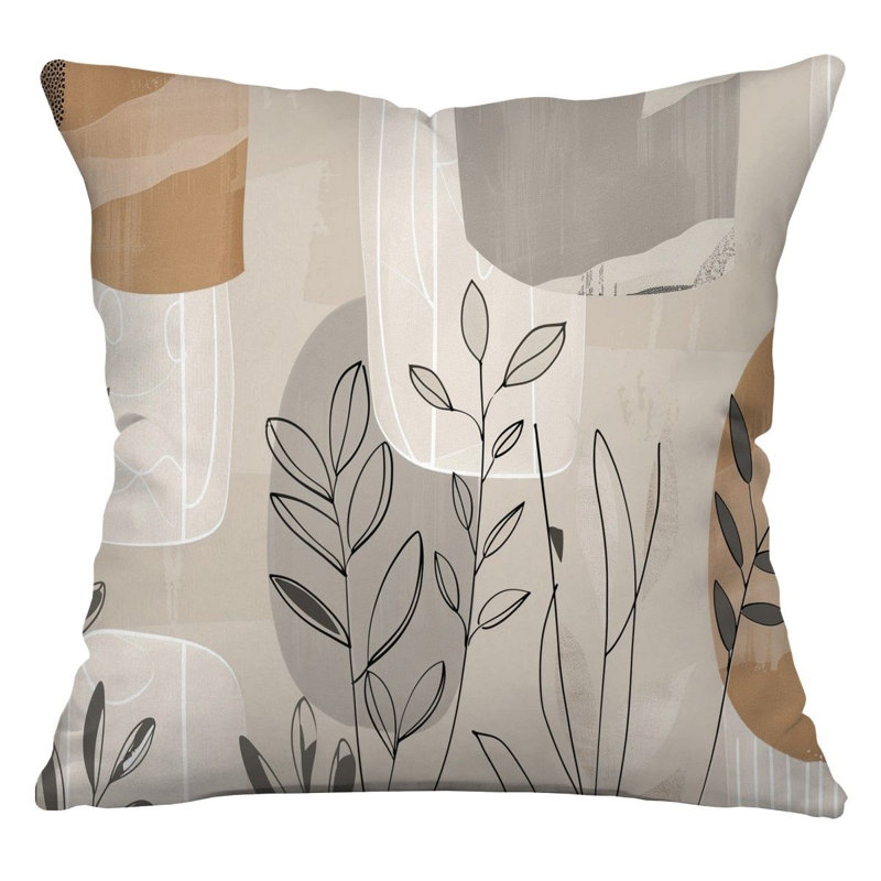 Nature Leaves Reversible Throw Pillow, 26"H x 26"W