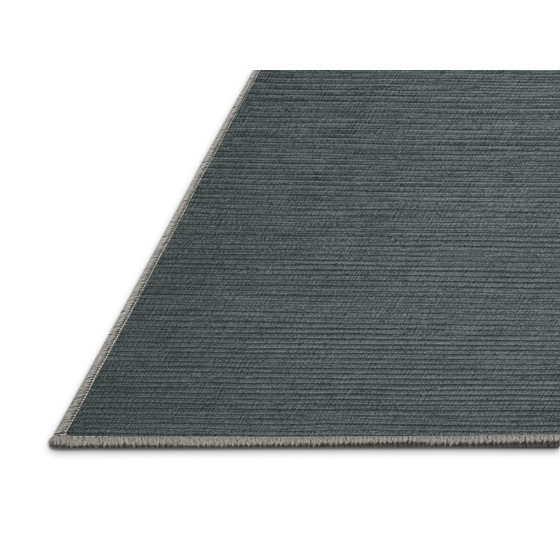 Machine Washable Solid Gray Area Rug, Square 3'