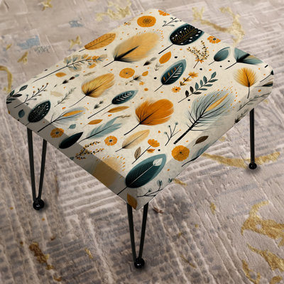 Nature Inspired Wanderer Boho Pattern - Botanical Rectangle Ottoman