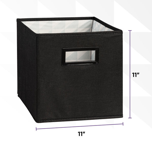 Collapsible Fabric Organizing Bin, Foldable Space Saver Storage Solution, Black Colour, Pack of 1, by Superio, Black