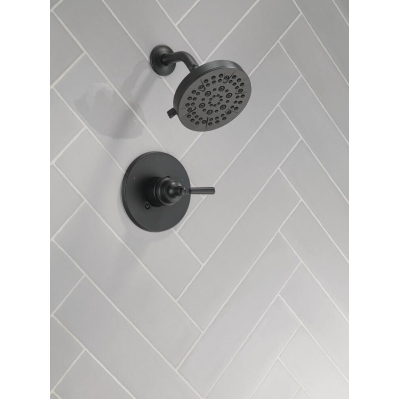 Saylor 14 Series 5-Setting Shower Faucet Set, Matte Black Shower Head and Handle Set, Valve Trim Kit, Matte Black (Valve Not Included)