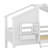 Twin-On-Twin House-Style Bunk Bed Fully Equipped With Roof, Window, Door, Safety Guardrails, And Ladder-352034357