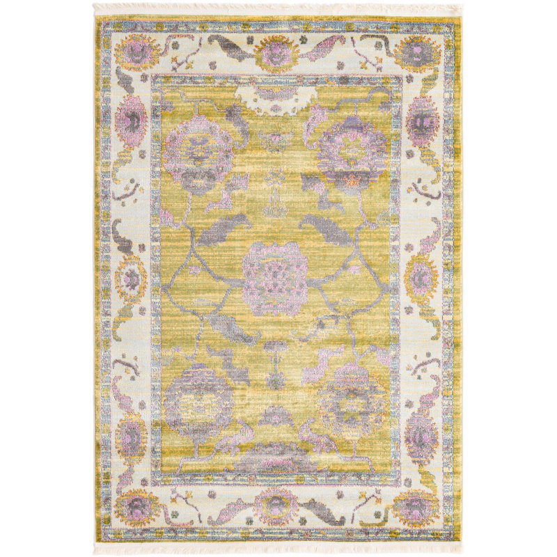 Ikat Indoor Rug, Rectangle 4'3" x 6'
