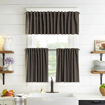 Solid Colour Kitchen Curtain