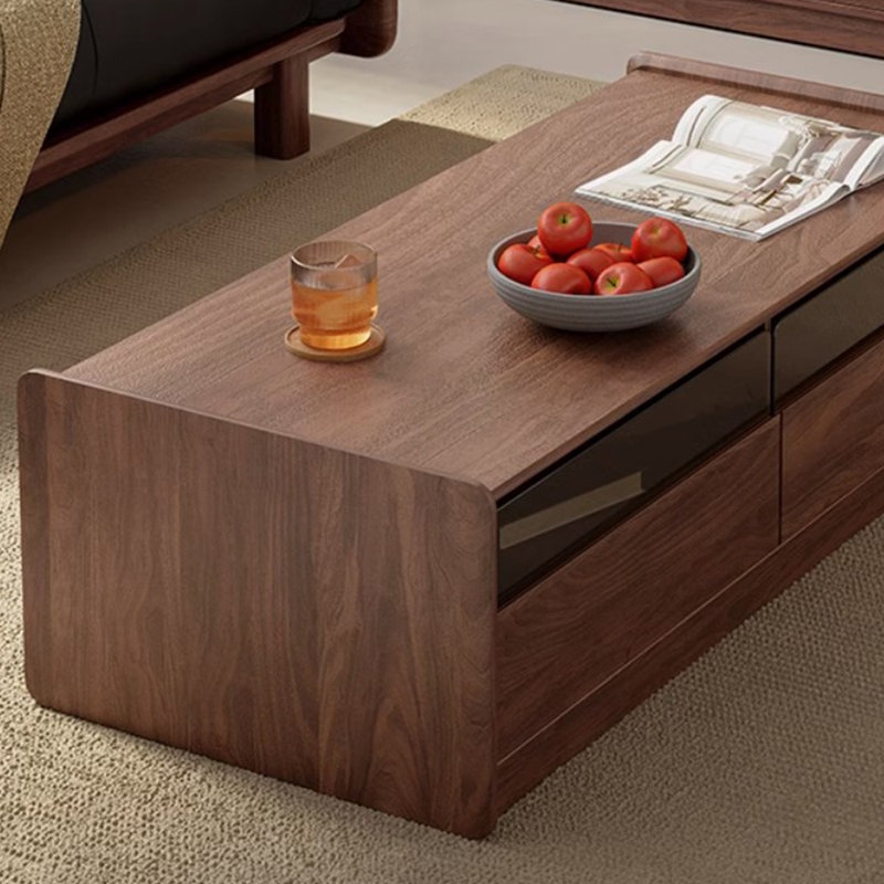 Solid wood tea table with minimalist design, 15.74" H x 51.18" L x 21.65" W