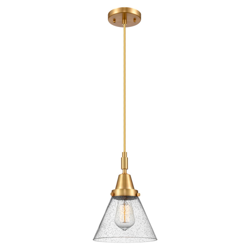 Downtown Urban - Cône Caden - Mini-luminaire suspendu à cordon 1 lumière - Abat-jour, H 131,88 po x l 7,75 po x P 7,75 po