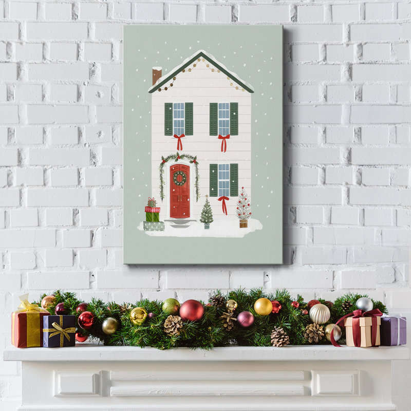 Porte d'entrée festive III sur toile, H 12 po x l 8 po x P 1,5 po