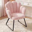 Chaise de coiffeuse Petal Teddy - Fauteuil de maquillage avec pieds robustes en métal-129424262